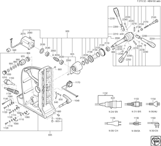  Diagram and Parts List for KBM80AUTO 72703209360 Fein Mortiser