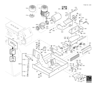  Diagram and Parts List for GRITGIC 79021200443 Fein Belt or Drum Sander