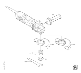  Diagram and Parts List for CG13-150 72228309360 Fein Angle Grinder