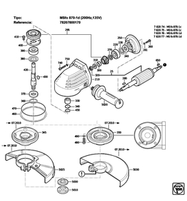 Figure 0 Diagram and Parts List for 78207600170  Fein Grinder