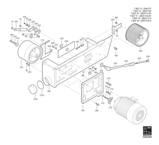  Diagram and Parts List for GIMS1502H 79021700403 Fein Belt or Drum Sander