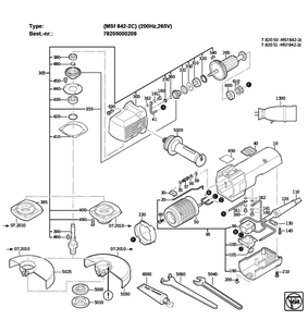 Figure 0 Diagram and Parts List for 78205000209  Fein Grinder