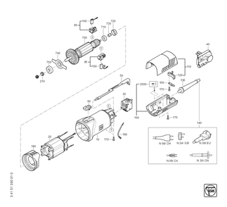 Part Location Diagram of 32427151010 Fein Cover Set