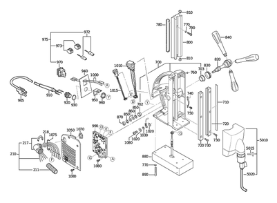 Figure 1 Diagram and Parts List for 72703712360  Fein Electric Drill