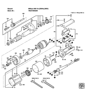 Figure 0 Diagram and Parts List for 78231500205  Fein Grinder