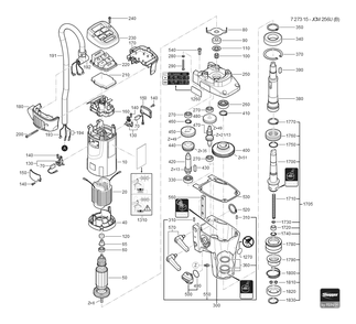  Diagram and Parts List for JCM256U 72731509360 Fein Mortiser