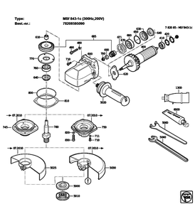 Figure 0 Diagram and Parts List for 78208595090  Fein Grinder