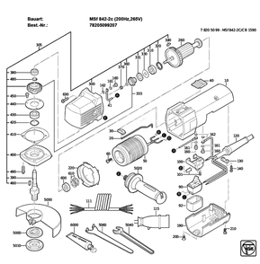 Figure 0 Diagram and Parts List for 78205099207  Fein Grinder