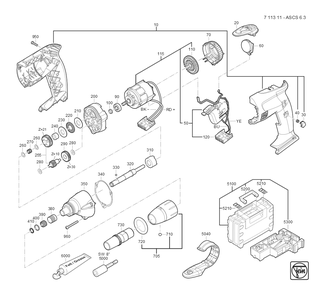  Diagram and Parts List for ASCS63 71131100940 Fein Electric Drill