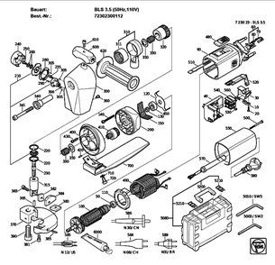 Figure 0 Diagram and Parts List for 72302300112  Fein Nibbler & Shears