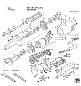 Figure 0 Diagram and Parts List for 78231900220  Fein Grinder