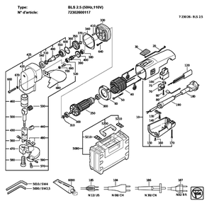 Figure 0 Diagram and Parts List for 72302600117  Fein Nibbler & Shears