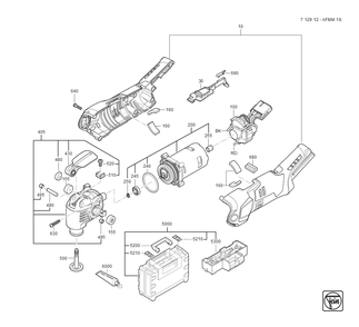 Diagram and Parts List for AFMM18 71291200940 Fein Multi-Tool