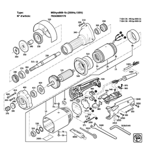 Figure 0 Diagram and Parts List for 78243600170  Fein Grinder