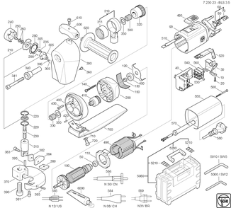  Diagram and Parts List for BLS35 72302300626 Fein Nibbler & Shears