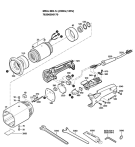 Figure 1 Diagram and Parts List for 78206300170  Fein Grinder