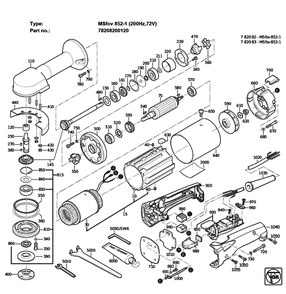 Figure 0 Diagram and Parts List for 78208200120  Fein Grinder