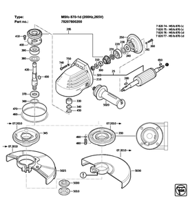 Figure 0 Diagram and Parts List for 78207600200  Fein Grinder
