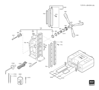  Diagram and Parts List for JCM200U 72707409360 Fein Mortiser