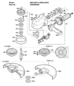 Figure 0 Diagram and Parts List for 78206200260  Fein Grinder