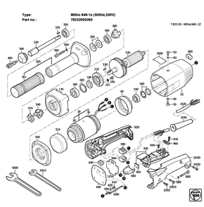 Figure 0 Diagram and Parts List for 78232000260  Fein Grinder