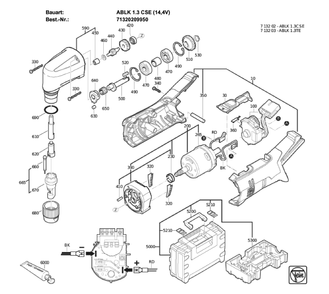 Figure 0 Diagram and Parts List for 71320209950  Fein Nibbler & Shears