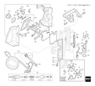  Diagram and Parts List for JHMSHORTSLUGGERREVX 72721112360 Fein Mortiser