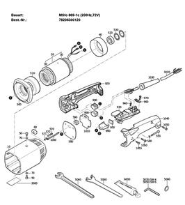 Figure 1 Diagram and Parts List for 78206300120  Fein Grinder