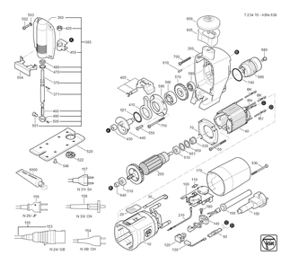  Diagram and Parts List for ASTE638 72341513119 Fein Jig Saw