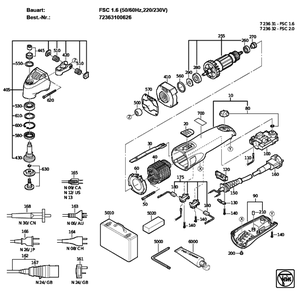 Figure 0 Diagram and Parts List for 72363100626  Fein Multi-Tool
