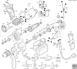  Diagram and Parts List for BOP10 72054409360 Fein Electric Drill