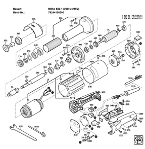 Figure 0 Diagram and Parts List for 78244100200  Fein Grinder