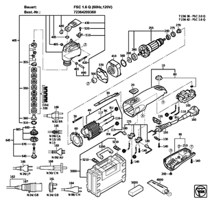 Figure 0 Diagram and Parts List for 72364209360  Fein Multi-Tool