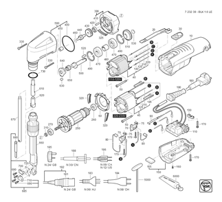  Diagram and Parts List for BLK16LE 72323909360 Fein Nibbler & Shears