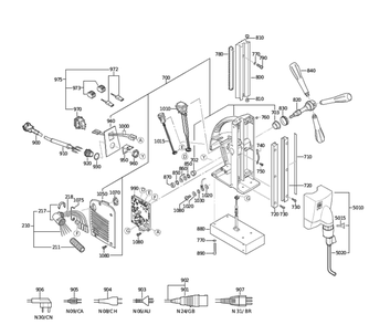 Figure 1 Diagram and Parts List for 72703612360  Fein Electric Drill