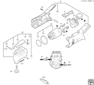  Diagram and Parts List for AFMM14 71290909950 Fein Multi-Tool