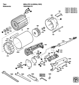 Figure 1 Diagram and Parts List for 78207600170  Fein Grinder