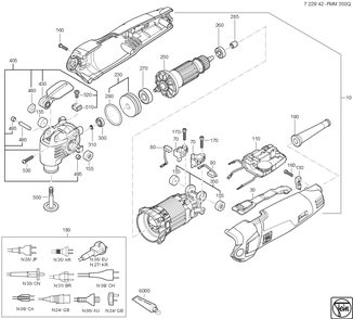  Diagram and Parts List for FMM350Q 72294209360 Fein Multi-Tool