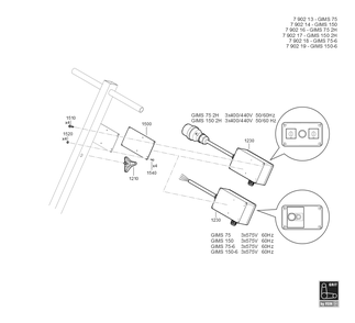  Diagram and Parts List for GIMS1502H 79021700403 Fein Belt or Drum Sander