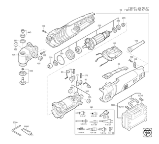  Diagram and Parts List for MM70017 72296909360 Fein Multi-Tool