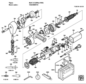 Figure 0 Diagram and Parts List for 72323000114  Fein Nibbler & Shears