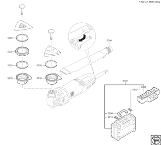  Diagram and Parts List for FMM350Q 72294209360 Fein Multi-Tool