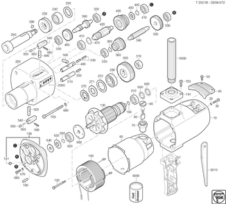  Diagram and Parts List for DDSK672 72020600048 Fein Electric Drill