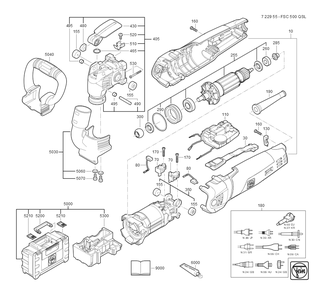 Part Location Diagram of 31901180010 Fein Motor Housing