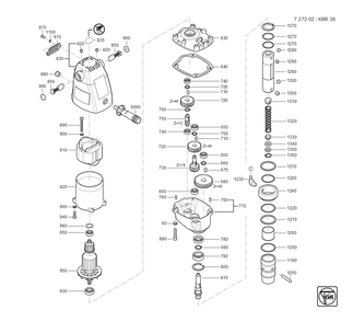  Diagram and Parts List for KBB38 72720209360 Fein Mortiser