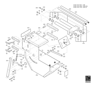  Diagram and Parts List for GRITGIR 99001007090 Fein Belt or Drum Sander