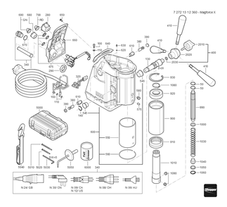  Diagram and Parts List for JHMMAGFORCEX 72721312360 Fein Mortiser