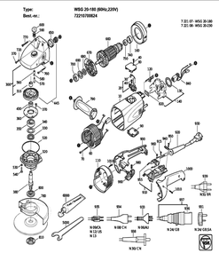 Figure 0 Diagram and Parts List for 72210700624  Fein Grinder