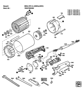 Figure 1 Diagram and Parts List for 78207500260  Fein Grinder
