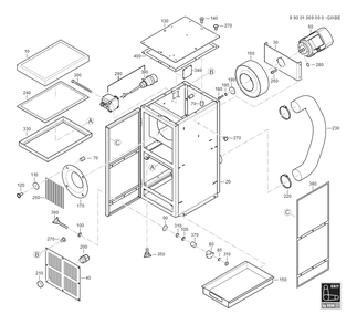  Diagram and Parts List for GRITGIXBE 99001009000 Fein Belt or Drum Sander